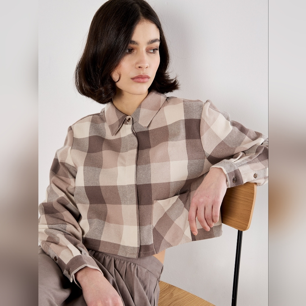 Plaid Check Crop Flannel